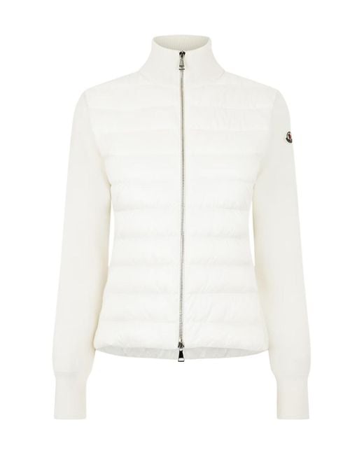 Moncler White Zipper Down Jacket