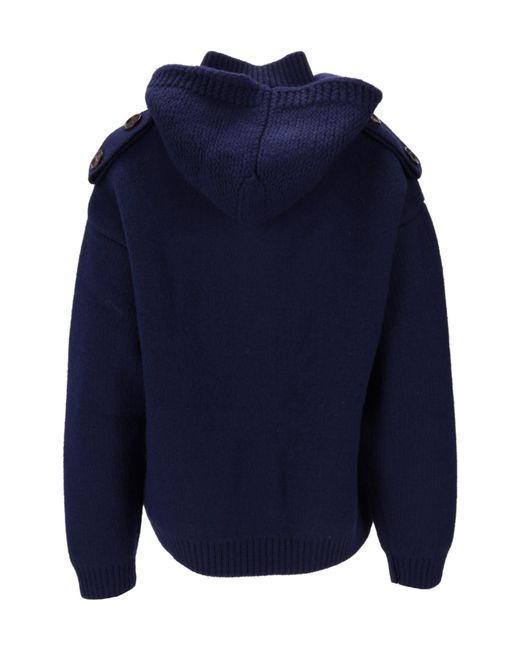 ShuShu/Tong Blue Logo-Embroidered Knitted Jacket