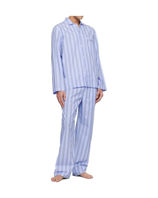 Tekla Blue Drawstring Pajama Pants for men