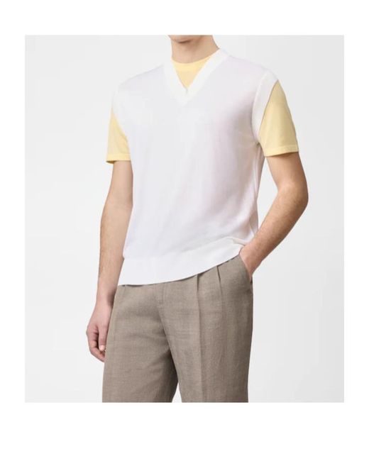 Tod's White Short-Sleeved Knitted T-Shirt for men