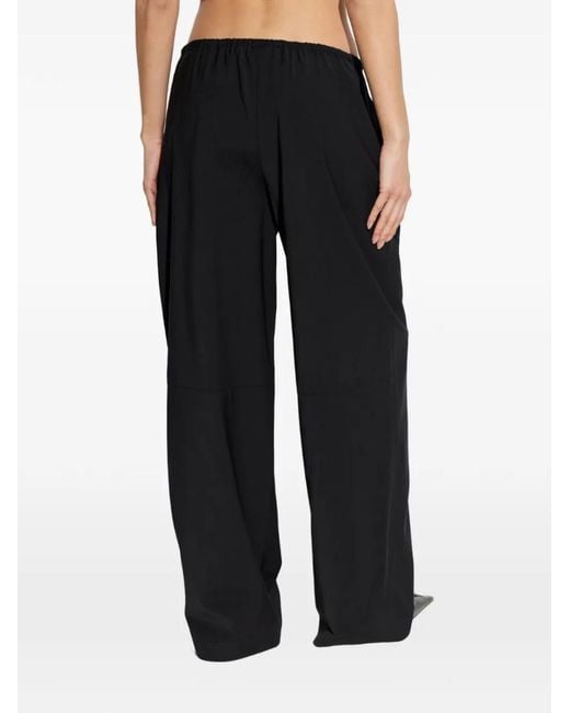 Alexander Wang Black Drawstring-Fastening Logo-Detail Trousers