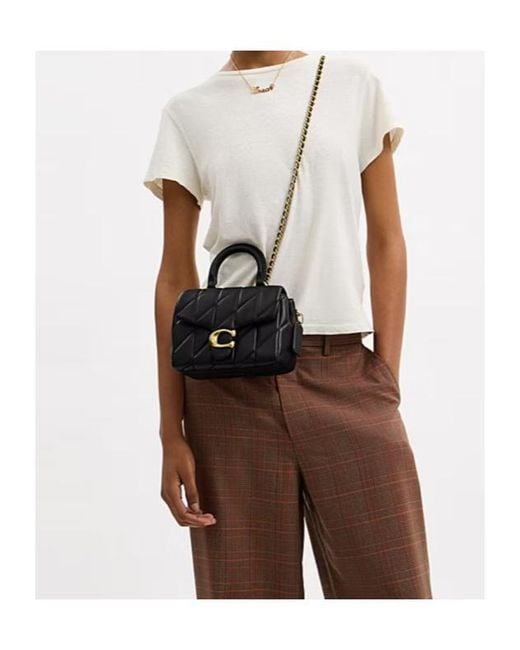 COACH Black Tabby Top Handle Bag With Quilting