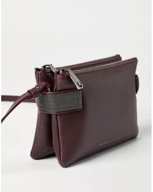 Brunello Cucinelli Brown Mini Essence Cross Body Bag