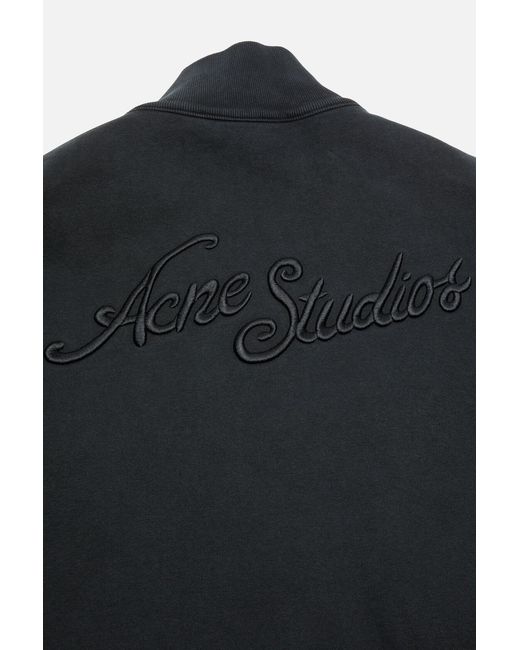 Acne Blue Zip-Up Sweatshirt for men