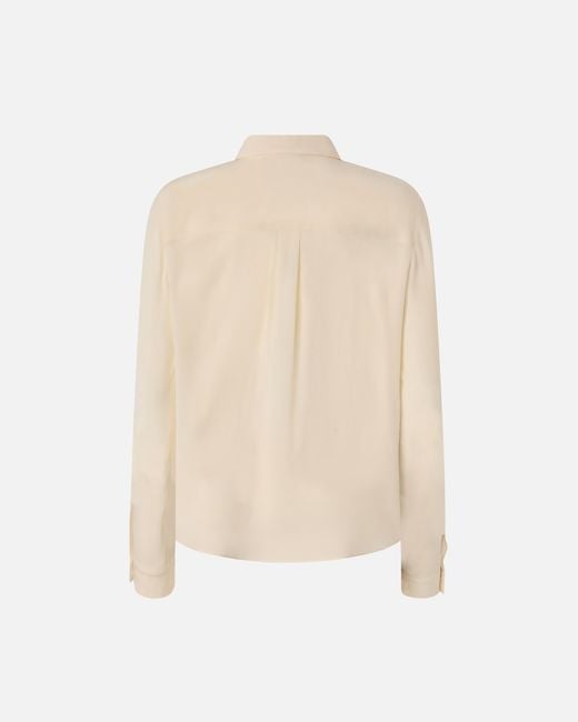 Pinko Natural Button Down Long Sleeved Satin Shirt