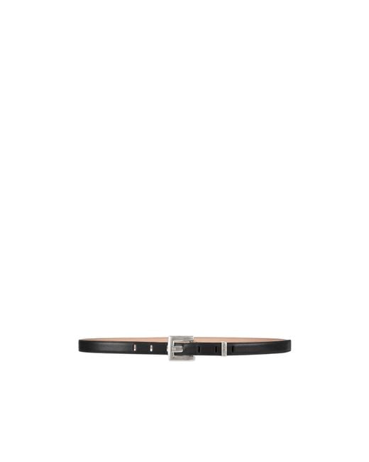 Balmain White Anthem Smooth Leather Belt for men