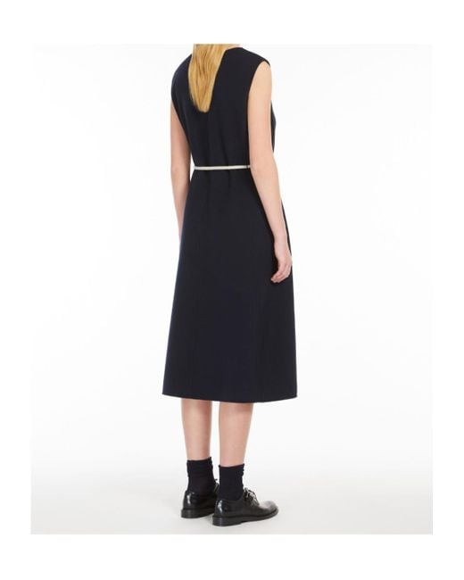 Max Mara Blue 'S Simone Crewneck Sleeveless Dress