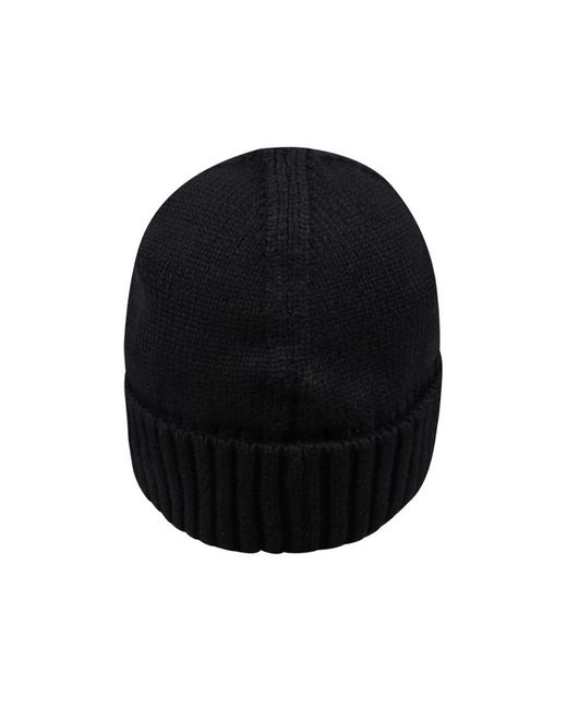Stone Island Black Junior Logo Patch Knitted Beanie