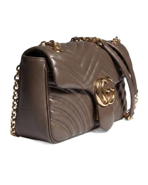 Gucci Brown Gg Marmont Medium Shoulder Bag