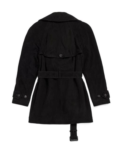 Balenciaga Black Cocoon Belted Short Trench Coat
