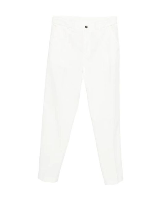 Eleventy White Elastic Waist Chino Trousers for men
