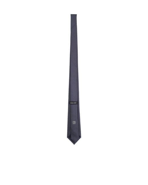 Giorgio Armani White Logo Patch Tie for men