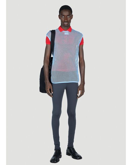Raf Simons Red Stocking Short Sleeved Polo Top for men