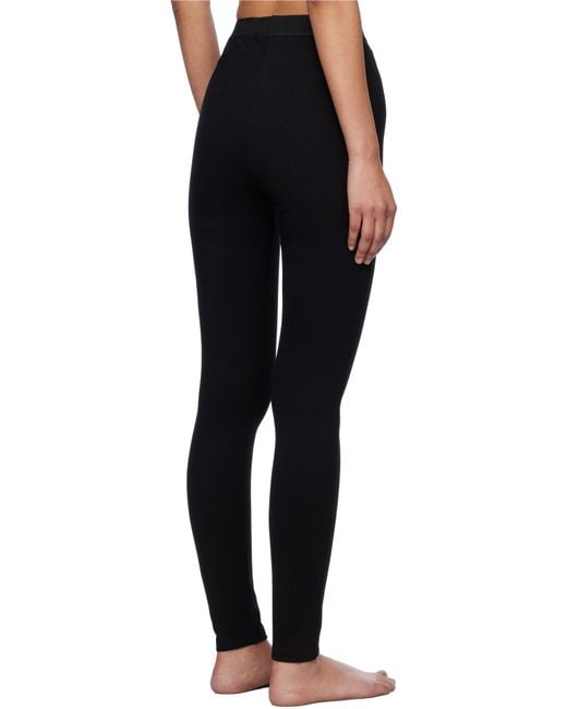 Versace Black Logo Patch Leggings