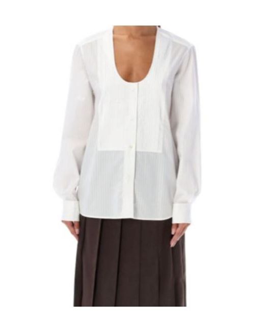 J.W. Anderson White Jw Anderson Relaxed Fit Pintuck Bib Shirt
