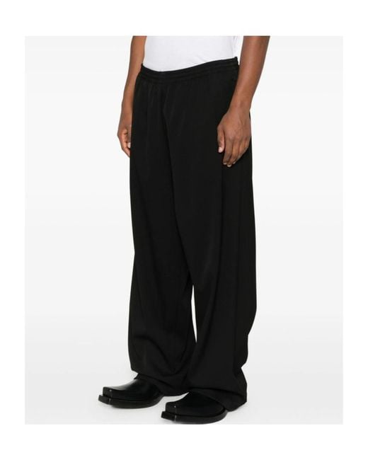 Balenciaga Black Elastic-Waist Trousers for men