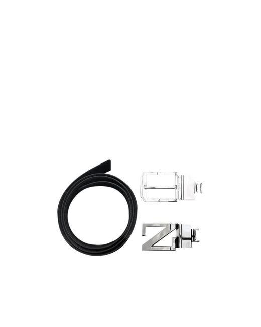 Zegna White Pin Buckle Belt Set for men