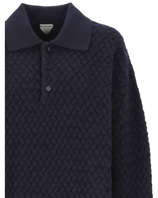 Bottega Veneta Blue Long-Sleeve Knit Top for men