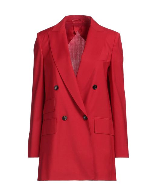 Max Mara Red Double-Breasted Suit Jacket