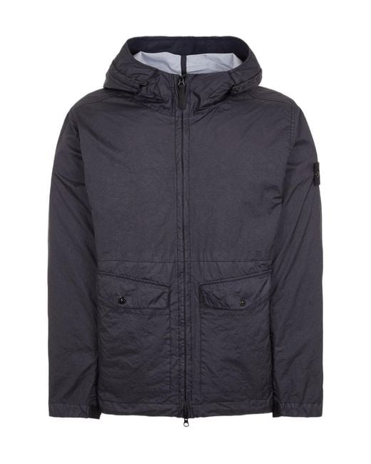 Stone Island Blue Membrana 3L Tc Zipped Hooded Jacket for men