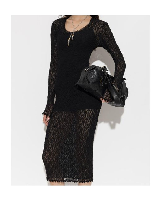 Isabel Marant Black Round Neck Long Sleeve Dress