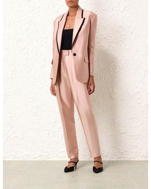 Zimmermann Pink Long-Sleeved Wool Casual Jacket