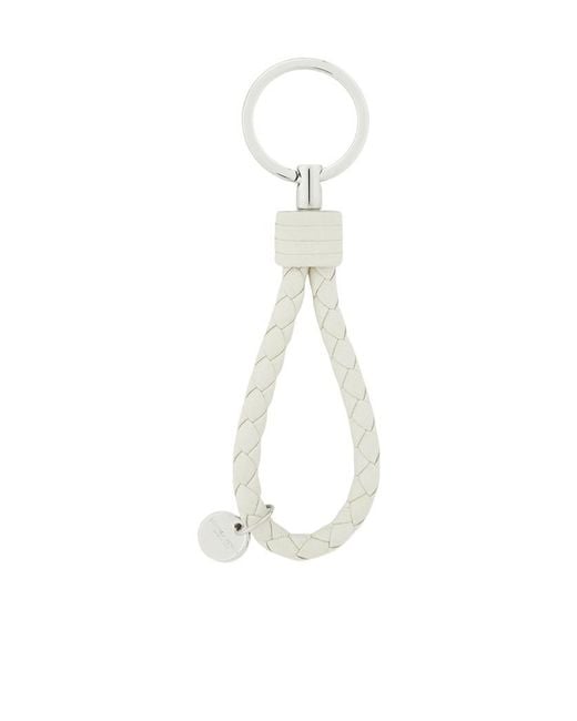 Bottega Veneta White Woven Design Key Chain