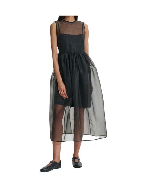 CECILIE BAHNSEN Black Camilla Liquid Myrtia Midi Dress