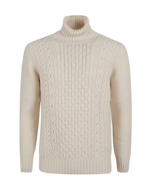 Drumohr White Turtleneck Sweater for men