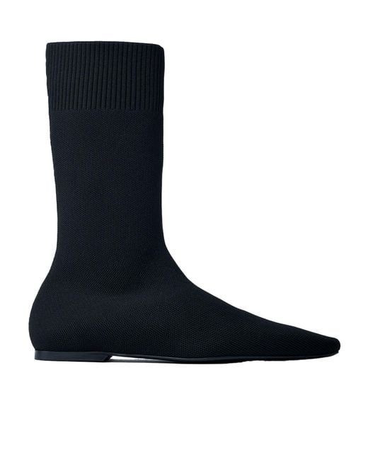 Totême Black Totême Knitted Sock Ankle Boots