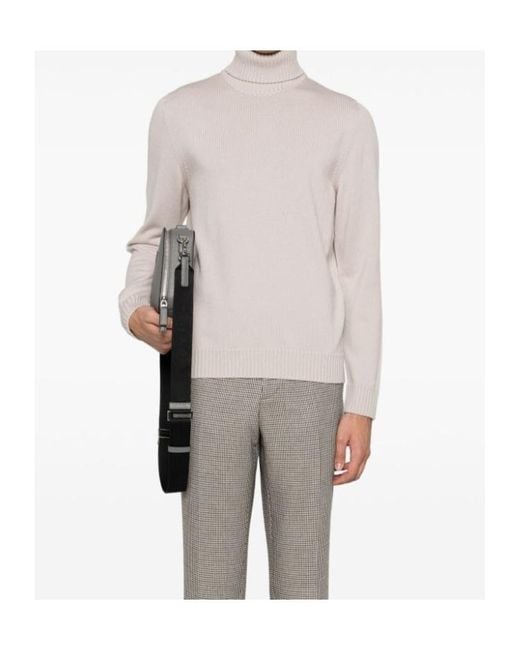 Drumohr White Merino Wool Sweater for men