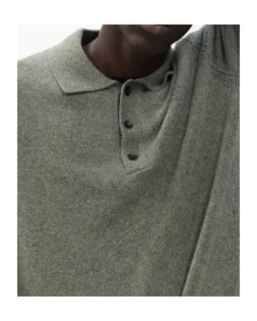 Rag & Bone Gray Declan Cashmere Polo Sweater for men
