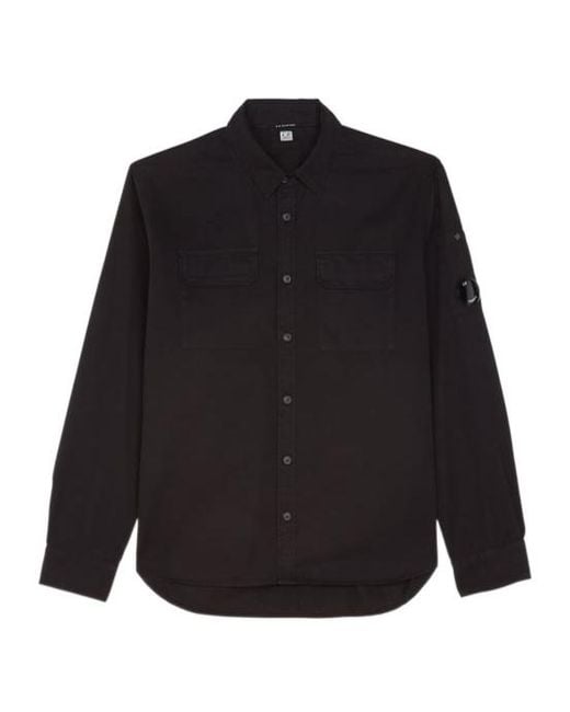 C P Company Black Gabardine Utility Shirt for men