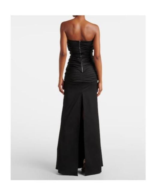 Maticevski Black Intoxicate Ruched Strapless Gown