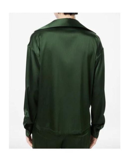 Tom Ford Green V-Neck Long Sleeved Top