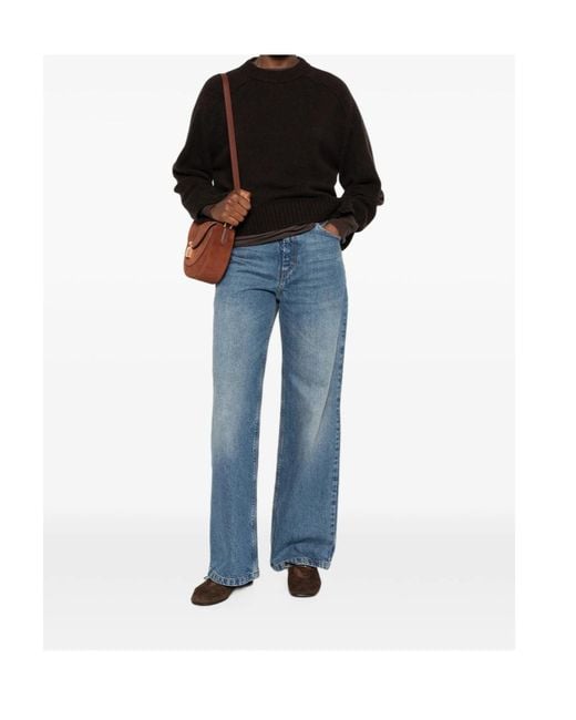 Soeur Black Crew-Neck Knit Sweater