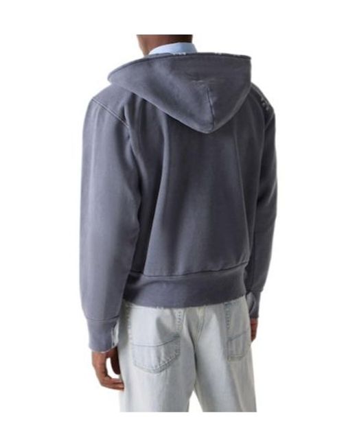 Our Legacy Blue Relic Distressed Cotton Jersey Hoodie for men