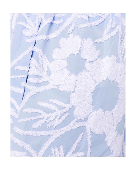 Prada Blue Embroidered Poplin Shorts