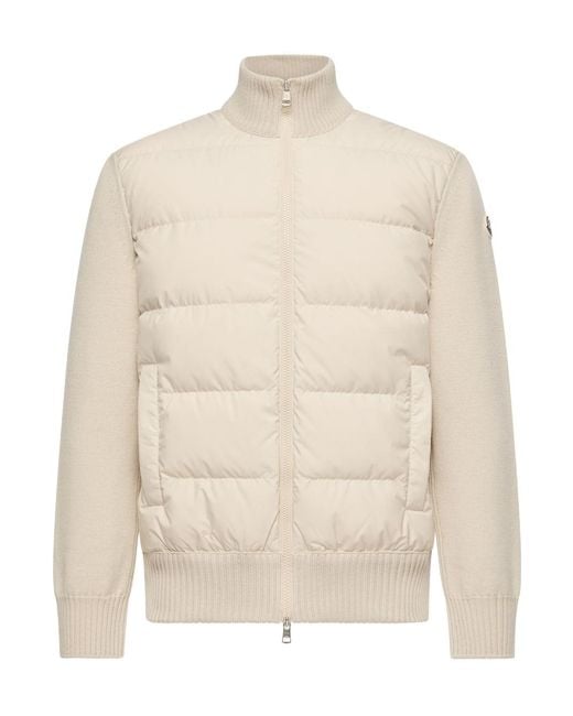 Moncler White Padded Zip-Up Cardigan for men