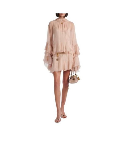 Gianvito Rossi Pink Metallic Leather Mules