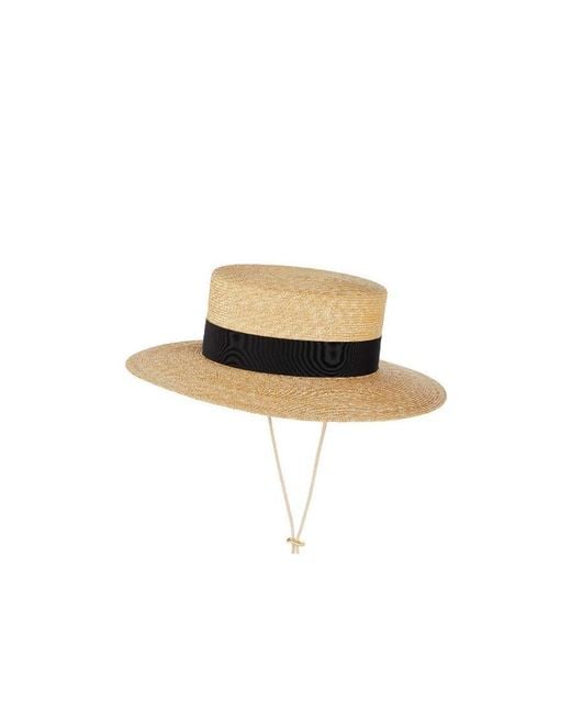 Gucci White Logo Ribbon Detailed Woven Hat