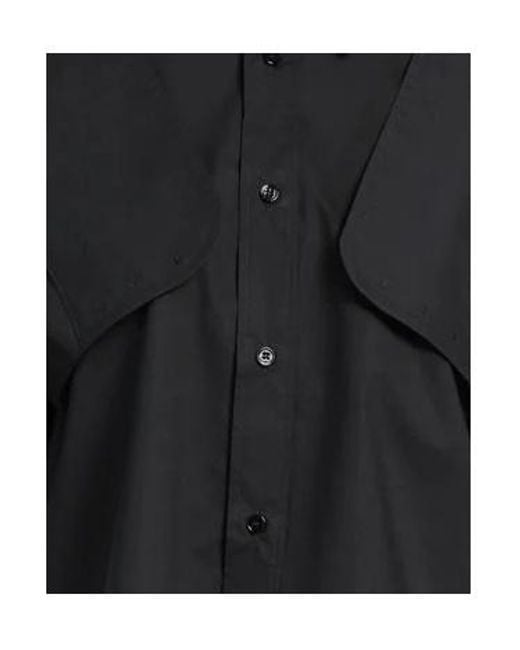 MM6 by Maison Margiela Black Plain Colour Shirts