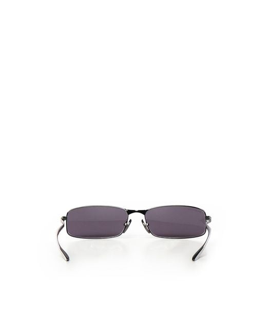 Balenciaga White Rectangular Rimless Sunglasses
