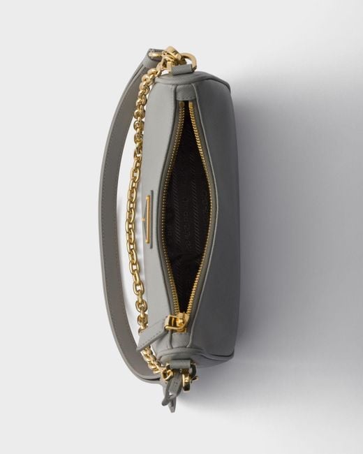 Prada Gray Re-Edition Mini Saffiano Leather Bag