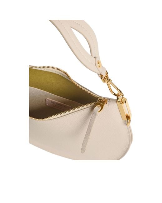 Coccinelle White Sunup Logo Stamp Medium Shoulder Bag