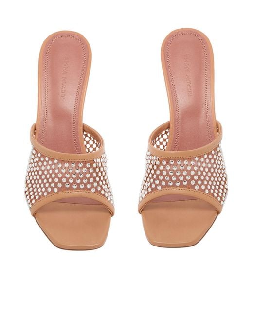 AMINA MUADDI Pink Lupita Crystal Sandals