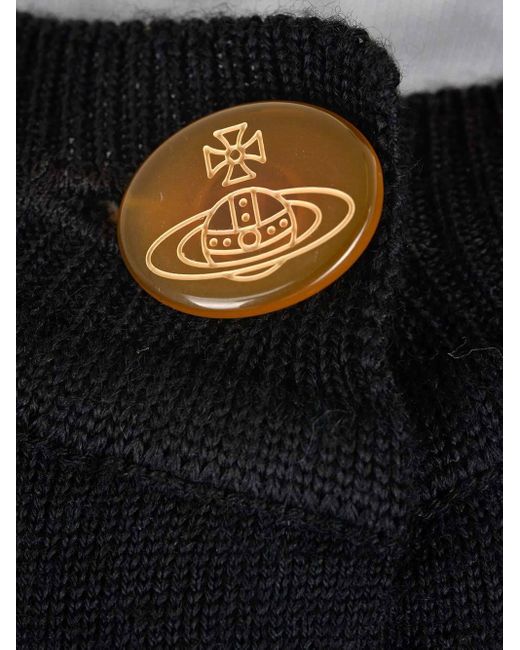 Vivienne Westwood Blue Logo Embroidered Knitted Cardigan