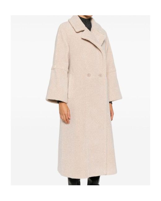 Herno Natural Double-Breasted Long Coat