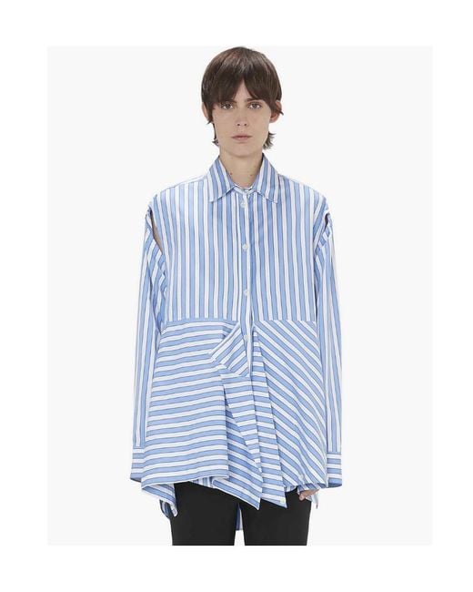 J.W. Anderson Blue Jw Anderson Peplum Drape Shirt