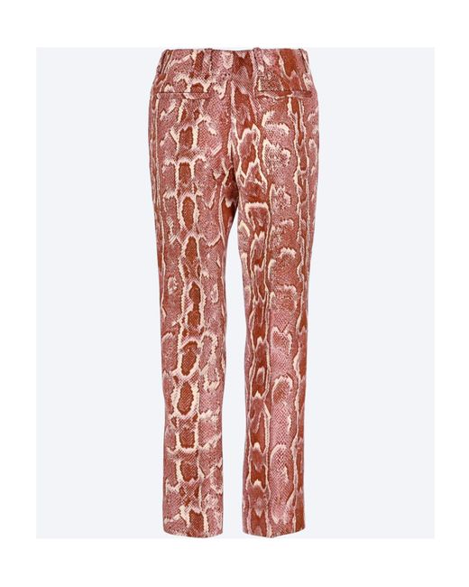 Dries Van Noten Red Belt Loop Casual Pants
